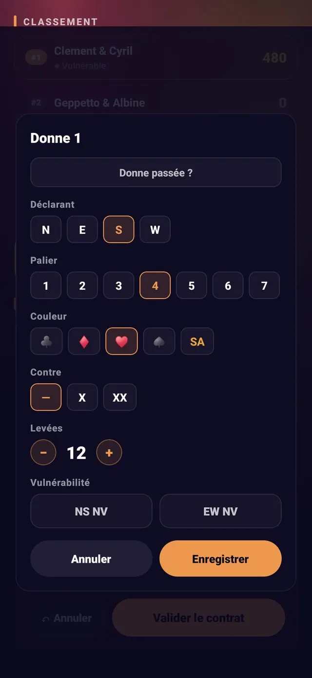 ScoreCrew — Bridge — édition d'une donne (2/2)