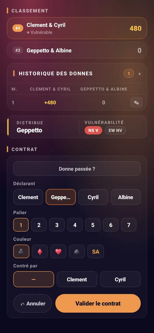 ScoreCrew — Bridge — édition d'une donne (1/2)
