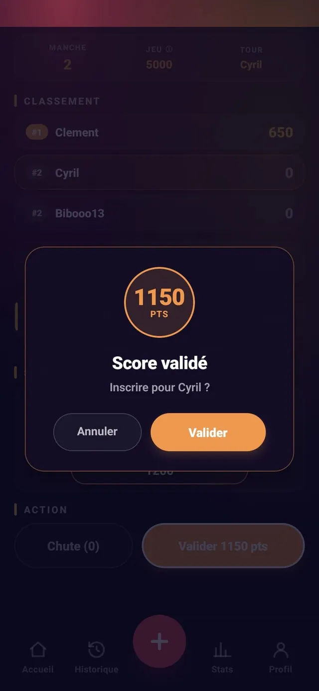 ScoreCrew — 5000 — tour validé
