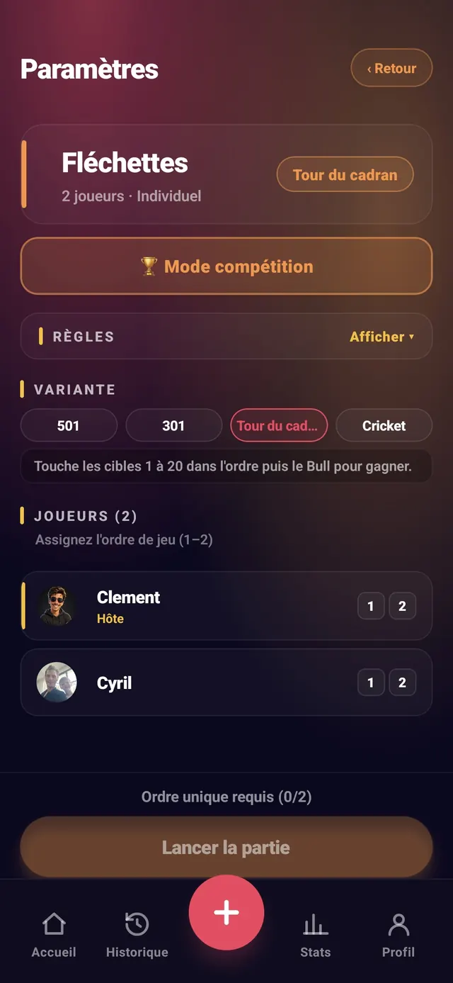 ScoreCrew — fléchettes — étape 1 (fin de partie : Double / Master Out)
