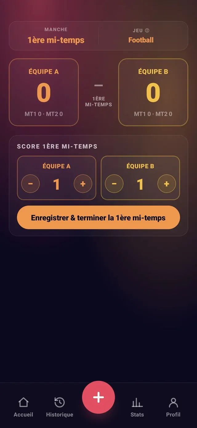 ScoreCrew — football — saisir un événement