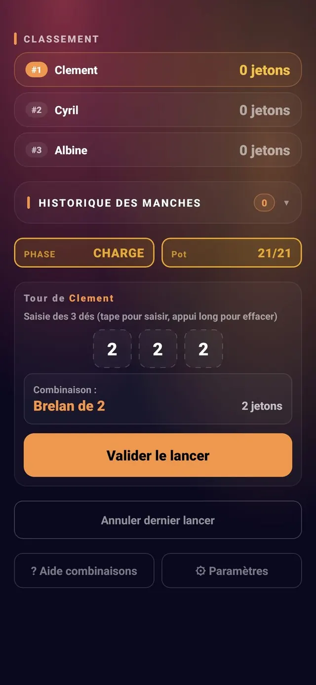 ScoreCrew — 421 — déroulé d'une manche (3/6)