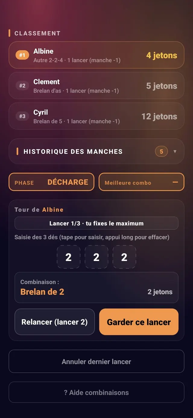 ScoreCrew — 421 — déroulé d'une manche (6/6)