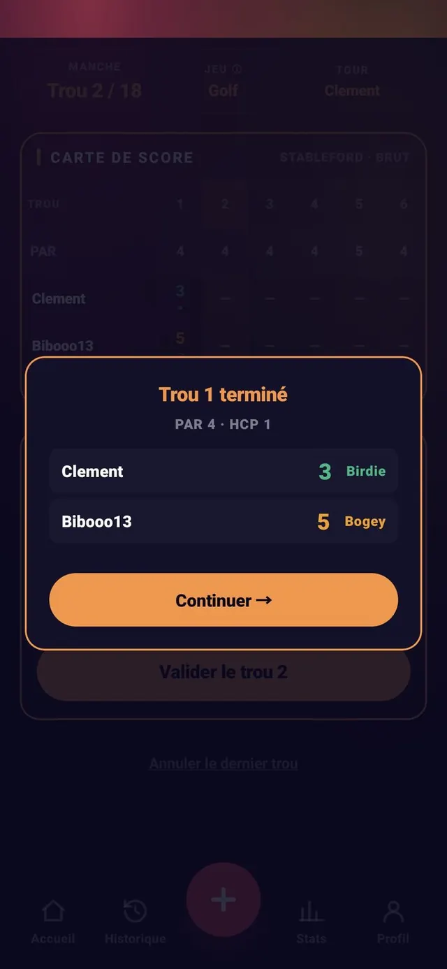 ScoreCrew — golf — saisir le score (1/3)