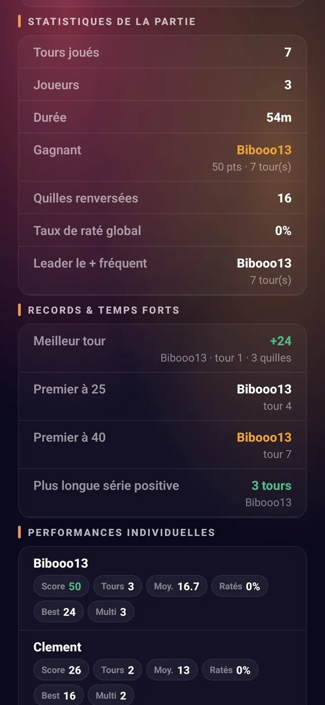 ScoreCrew — Mölkky — historique des tours
