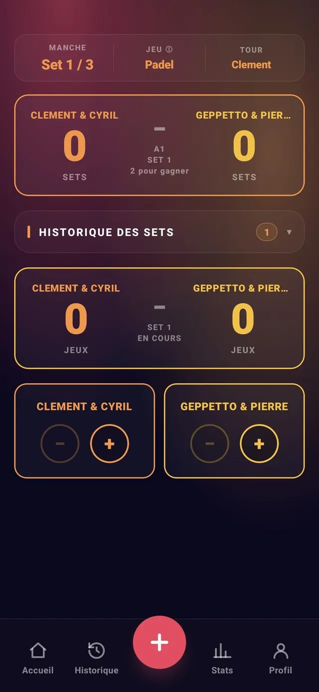 ScoreCrew — padel — le match commence (1/3)