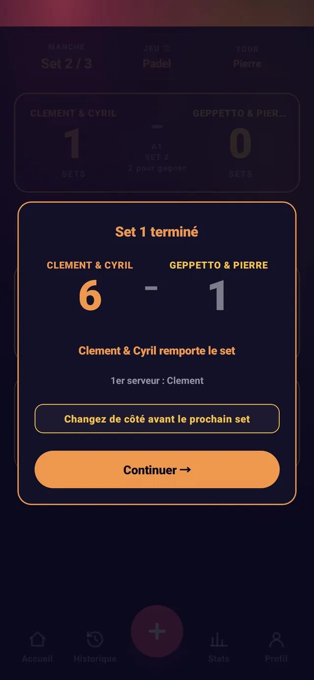 ScoreCrew — padel — saisir un point (suite)