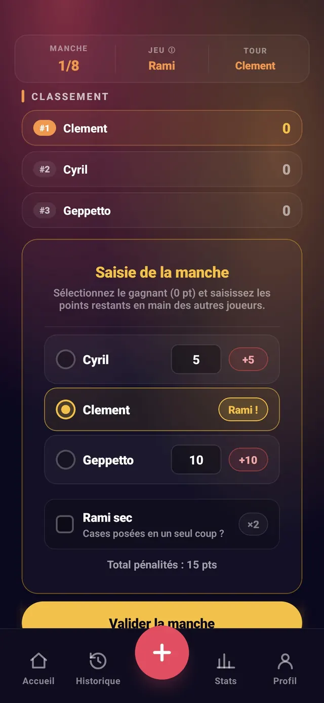 ScoreCrew — rami — étape 3 (pénalités validées)