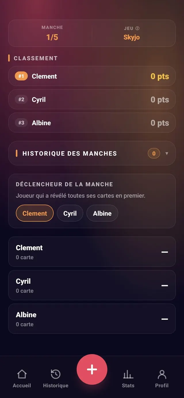 ScoreCrew — Skyjo — remplir une manche (1/6)