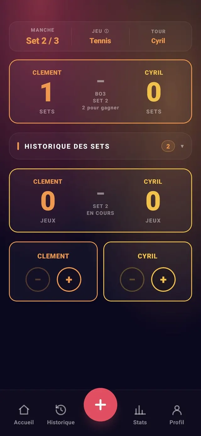 ScoreCrew — tennis — le match commence