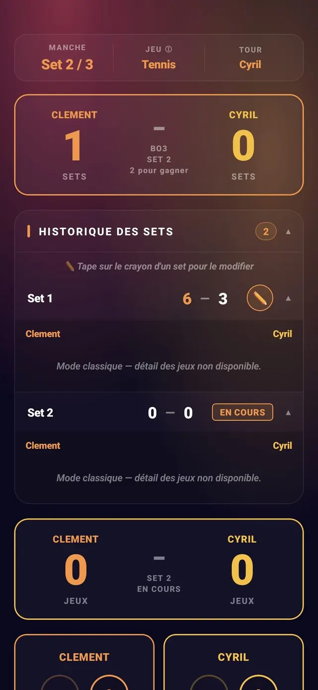 ScoreCrew — tennis — édition d'un set