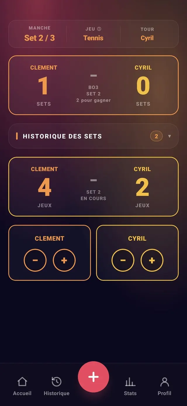 ScoreCrew — tennis — saisir un point (1/4)