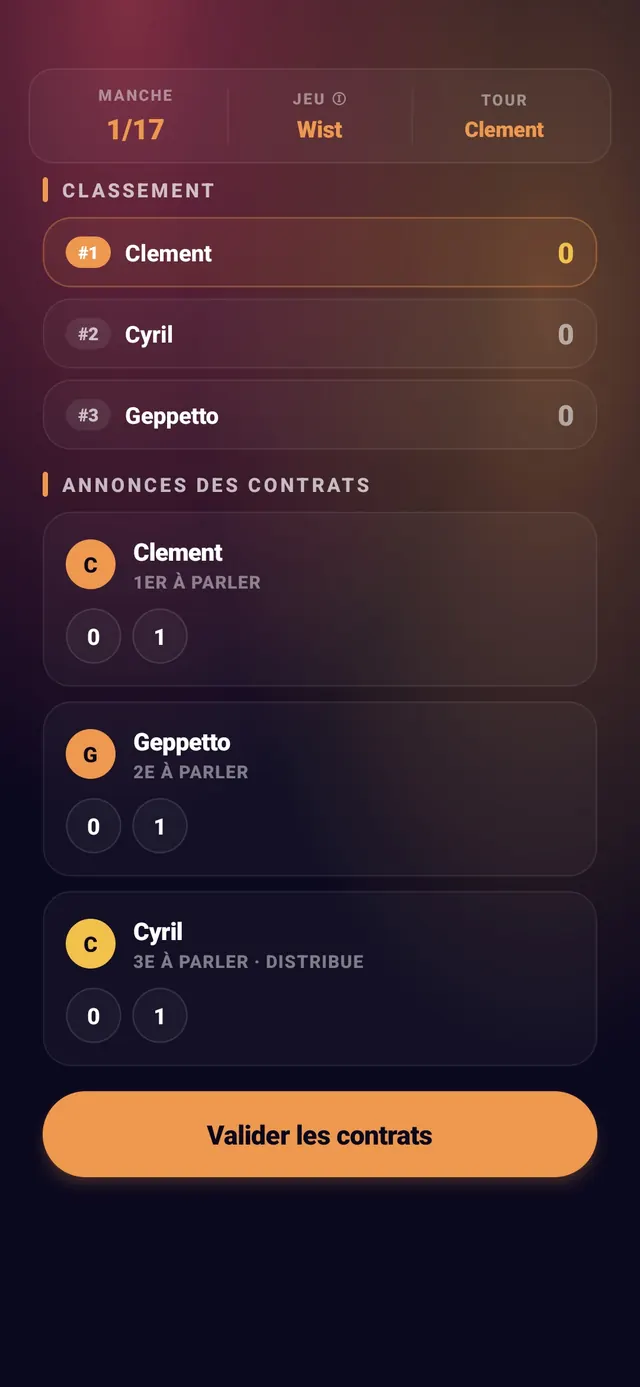 ScoreCrew — wist — étape 2 (phase d'annonces)