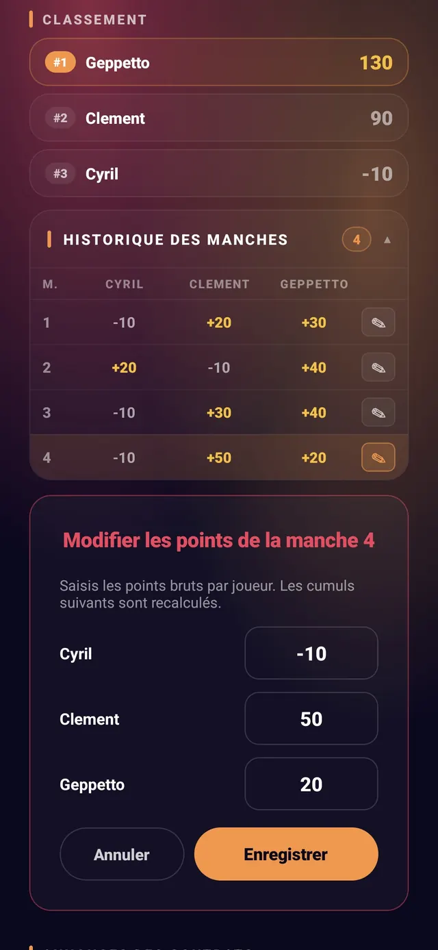 ScoreCrew — wist — étape 5 (recalcul automatique des scores)